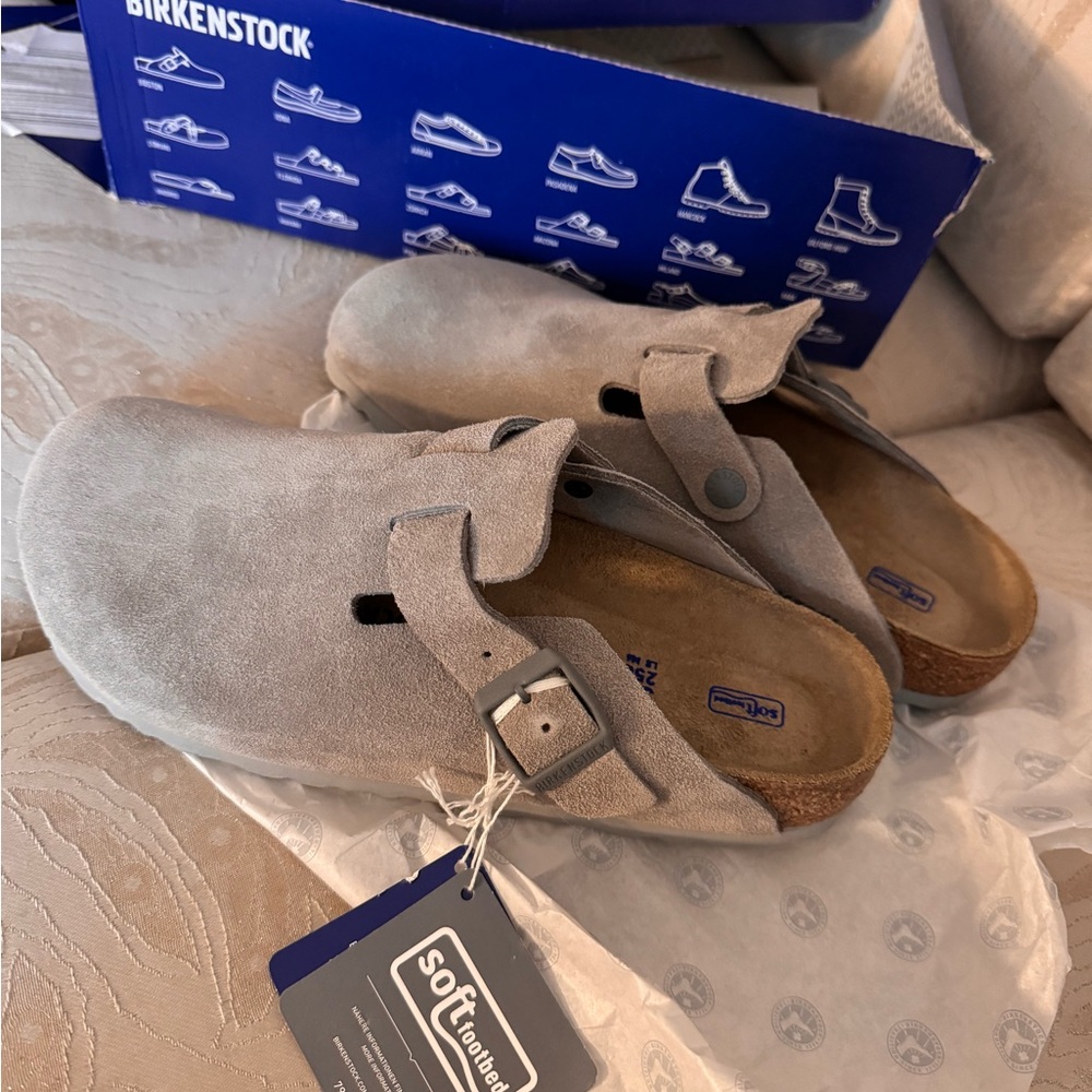 New Birkenstock Boston Clogs Stone Coin